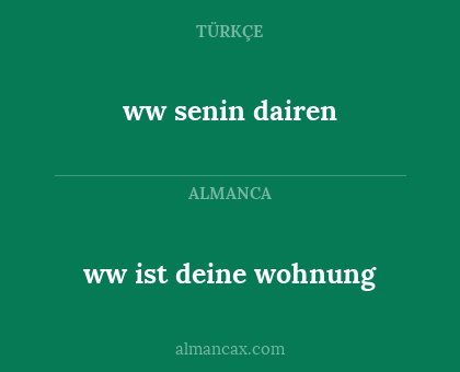 ww senin dairen - ww ist deine wohnung