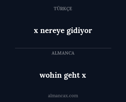 wohin geht x - x nereye gidiyor