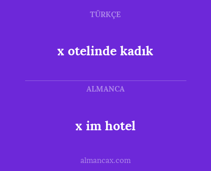 x im hotel - x otelinde kadık