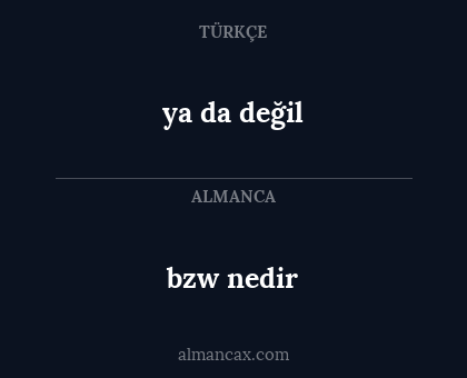 bzw nedir - ya da değil