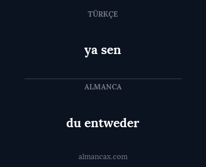 du entweder - ya sen