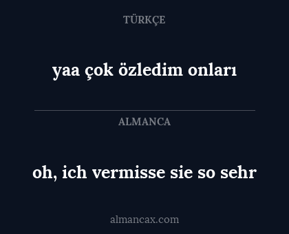 yaa çok özledim onları - oh, ich vermisse sie so sehr