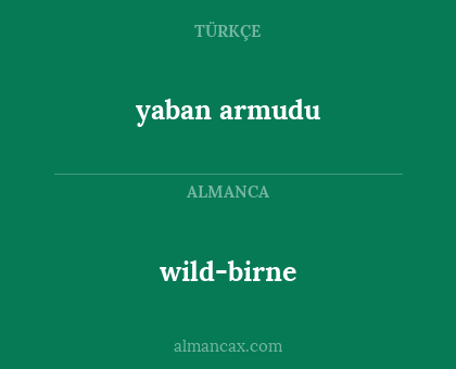 wild-birne - yaban armudu