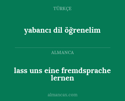 yabancı dil öğrenelim - lass uns eine fremdsprache lernen