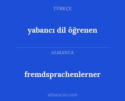 fremdsprachenlerner - yabancı dil öğrenen