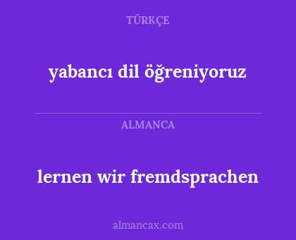 lernen wir fremdsprachen - yabancı dil öğreniyoruz