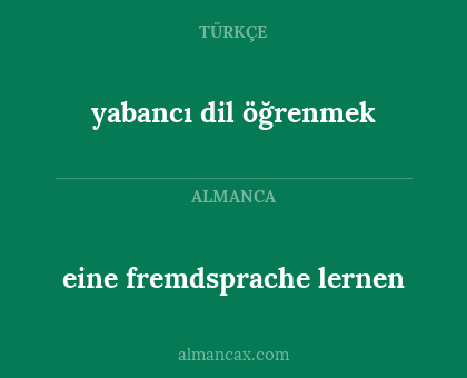 yabancı dil öğrenmek - eine fremdsprache lernen