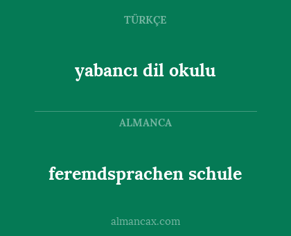 yabancı dil okulu - feremdsprachen schule