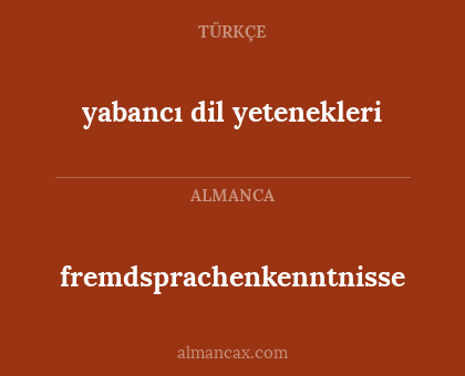 fremdsprachenkenntnisse - yabancı dil yetenekleri