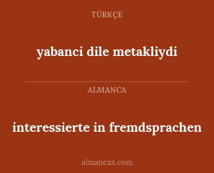 interessierte in fremdsprachen - yabanci dile metakliydi