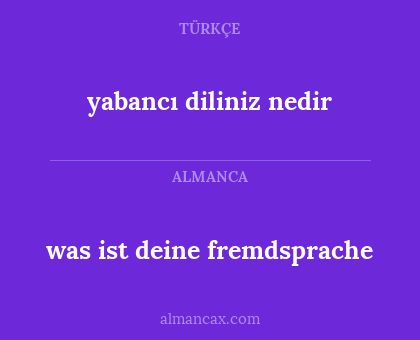 was ist deine fremdsprache - yabancı diliniz nedir