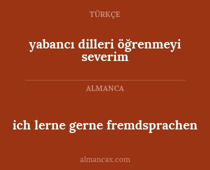 ich lerne gerne fremdsprachen - yabancı dilleri öğrenmeyi severim