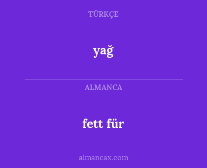 fett für - yağ