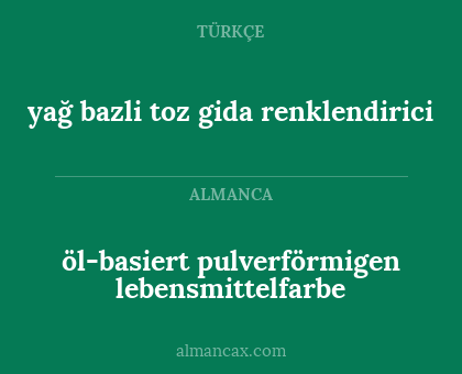 öl-basiert pulverförmigen lebensmittelfarbe - yağ bazli toz gida renklendirici
