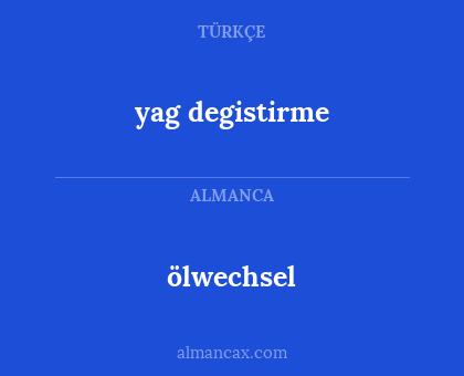 ölwechsel - yag degistirme