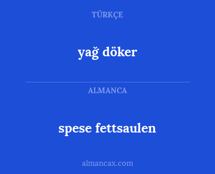 yağ döker - spese fettsaulen