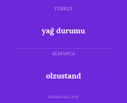olzustand - yağ durumu