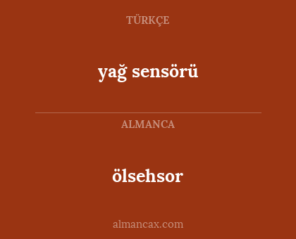 ölsehsor - yağ sensörü