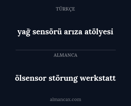 ölsensor störung werkstatt - yağ sensörü arıza atölyesi