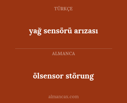 ölsensor störung - yağ sensörü arızası
