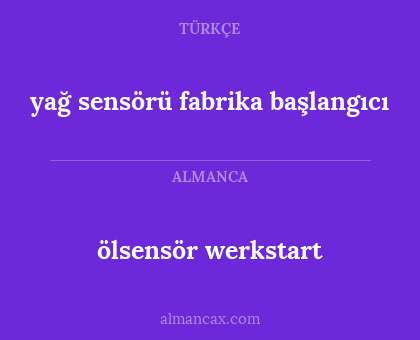 ölsensör werkstart - yağ sensörü fabrika başlangıcı