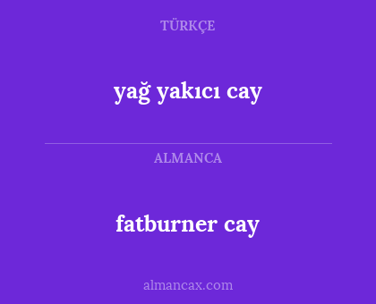 yağ yakıcı cay - fatburner cay