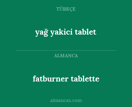 yağ yakici tablet - fatburner tablette