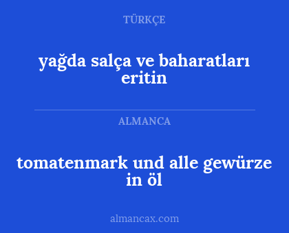 tomatenmark und alle gewürze in öl - yağda salça ve baharatları eritin