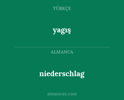 niederschlag - yagış