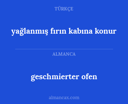 geschmierter ofen - yağlanmış fırın kabına konur