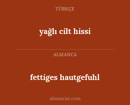fettiges hautgefuhl - yağlı cilt hissi