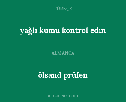 ölsand prüfen - yağlı kumu kontrol edin