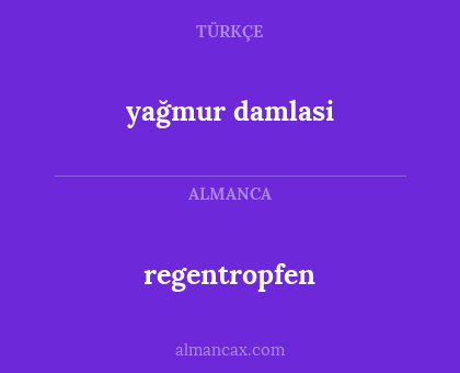 regentropfen - yağmur damlasi