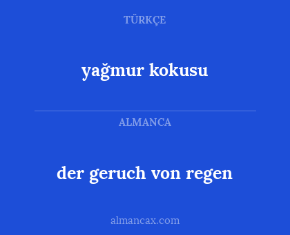 der geruch von regen - yağmur kokusu