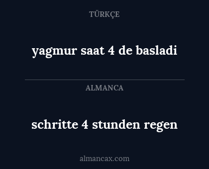 schritte 4 stunden regen - yagmur saat 4 de basladi
