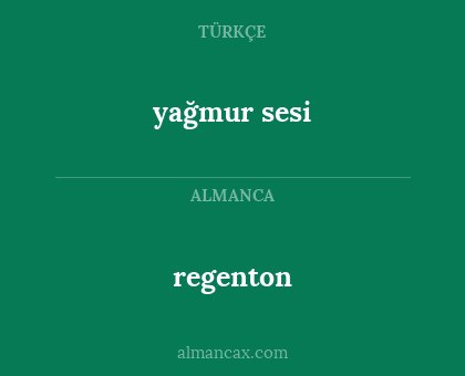regenton - yağmur sesi
