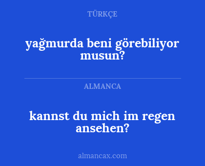 kannst du mich im regen ansehen? - yağmurda beni görebiliyor musun?