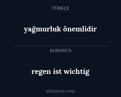 yağmurluk önemlidir - regen ist wichtig