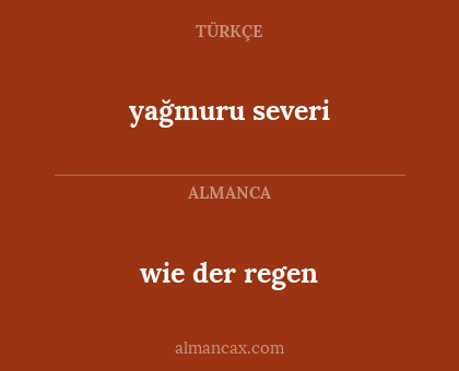 wie der regen - yağmuru severi