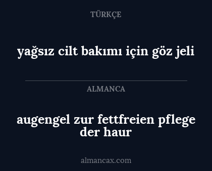 augengel zur fettfreien pflege der haur - yağsız cilt bakımı için göz jeli