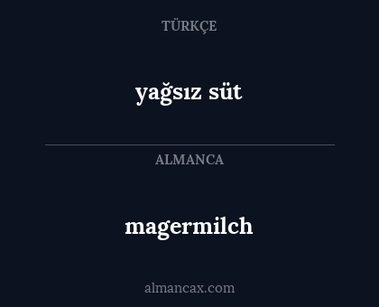 yağsız süt - magermilch