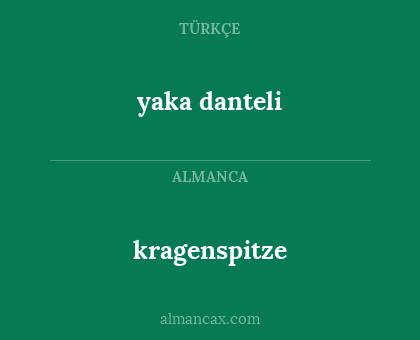 yaka danteli - kragenspitze