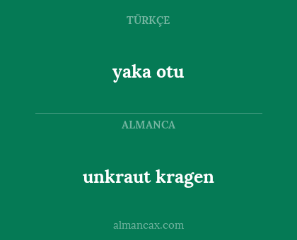 unkraut kragen - yaka otu