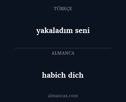 habich dich - yakaladım seni
