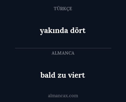 bald zu viert - yakında dört