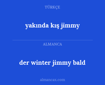 der winter jimmy bald - yakında kış jimmy