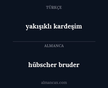 yakışıklı kardeşim - hübscher bruder