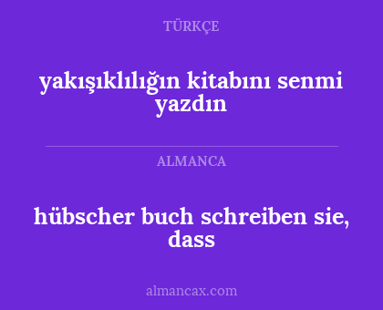 hübscher buch schreiben sie, dass - yakışıklılığın kitabını senmi yazdın
