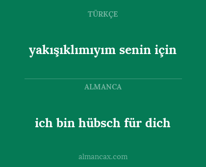 yakışıklımıyım senin için - ich bin hübsch für dich