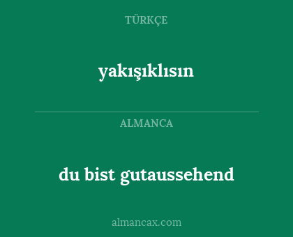 du bist gutaussehend - yakışıklısın